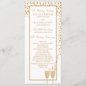 Gold Champagne Bubbles Wedding Programm (Vorderseite)