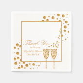 Gold Champagne Bubbles Wedding Serviette (Vorderseite)