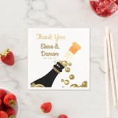 Gold Champagne Bubbles WedPaper Serviette (Beispiel)