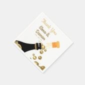 Gold Champagne Bubbles WedPaper Serviette (Ecke)