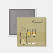 Gold Champagne Bubbly Cheers Celebration Stilvoll Magnet (Vorderseite/Rückseite)