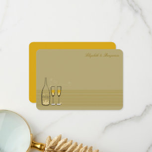 Gold Champagne Bubbly Cheers Stylish Chic Wedding Dankeskarte