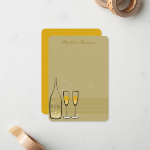 Gold Champagne Bubbly Chic Wedding Dankeschön Card Mitteilungskarte
