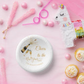 Gold Champagne Cheers New Year Pappteller (Party)