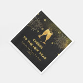 Gold Champagne Cheers Silvester Party Napkins Serviette (Ecke)