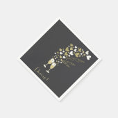 Gold Champagne Cheers Verlobung Wedding Party Serviette (Ecke)