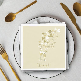 Gold Champagne Cheers Verlobung Wedding Party Serviette
