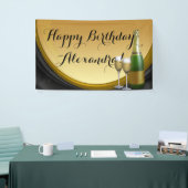 Gold Champagne Custom Birthday Party Banner (Messeveranstaltung)