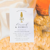 Gold Champagne Floral Brunch & Bubbly Ankündigung