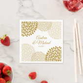 Gold & Champagne Floral Wedding Napkins Serviette (Beispiel)