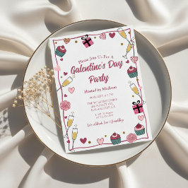 Gold Champagne Galentine's Invitation Einladung