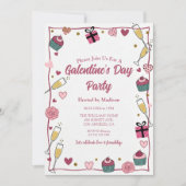 Gold Champagne Galentine's Invitation Einladung (Vorderseite)