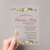 Gold Champagne Glass Corporate Christmas Party Acryleinladungen (Insitu (Handheld))