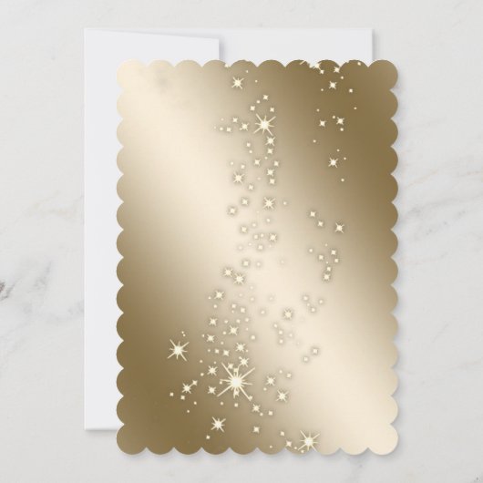 Gold Champagne Glass Corporate Christmas Party Einladung (Rückseite)