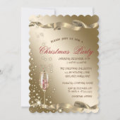 Gold Champagne Glass Corporate Christmas Party Einladung (Vorderseite)