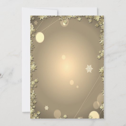 Gold Champagne Glass Tree Stars Weihnachtsunterneh Einladung (Rückseite)