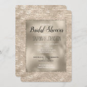 Gold Champagne Glitzer Zebra Print Brautparty Einladung (Vorne/Hinten)