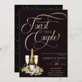 Gold Champagne | Toast | Engagement Einladung (Vorne/Hinten)