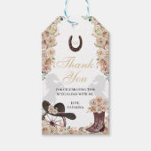 Gold Champagne Western Quinceanera Geschenktasten Geschenkanhänger (Vorderseite)