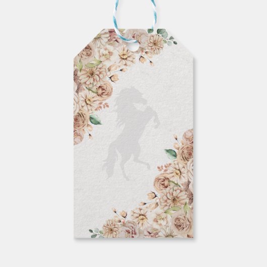 Gold Champagne Western Quinceanera Geschenktasten Geschenkanhänger (Rückseite)