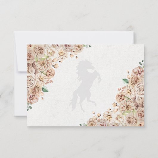 Gold Champagne Western Quinceanera RSVP Card (Rückseite)