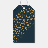 Gold Champagner Bubbles, Blue & Gold Wedding Geschenkanhänger (Rückseite)