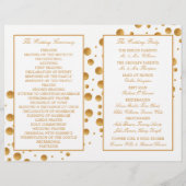 Gold Champagner Bubbles Wedding Bi-fold Programm (Rückseite)