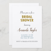 Gold & Champagner Farbe Minimalist Bridal Dusche Einladung (Vorne/Hinten)