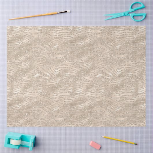 Gold Champagner Glitzer Zebra Druckglas Seidenpapier (Basteln)