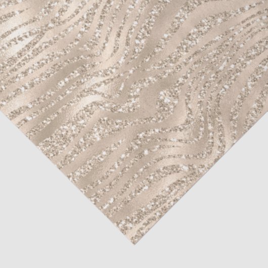 Gold Champagner Glitzer Zebra Druckglas Seidenpapier (Ausschnitt)