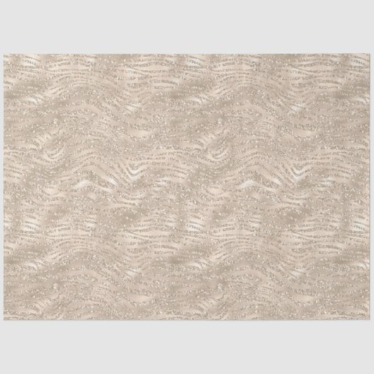 Gold Champagner Glitzer Zebra Druckglas Seidenpapier (Vorderseite)