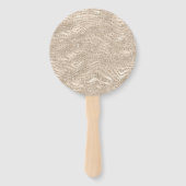 Gold Champagner Glitzer Zebra Print Glaver Fächer (Rückseite)