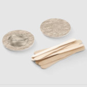 Gold Champagner Glitzer Zebra Print Glaver Fächer (Non-assembled)