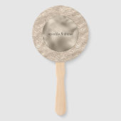 Gold Champagner Glitzer Zebra Print Glaver Fächer (Vorderseite)