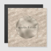Gold Champagner Glitzer Zebra Print Glaver Magnetkarte (Vorne/Hinten)