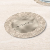 Gold Champagner Glitzer Zebra Print Glaver Runder Pappuntersetzer (Angewinkelt)