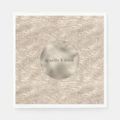 Gold Champagner Glitzer Zebra Print Glaver Serviette (Vorderseite)