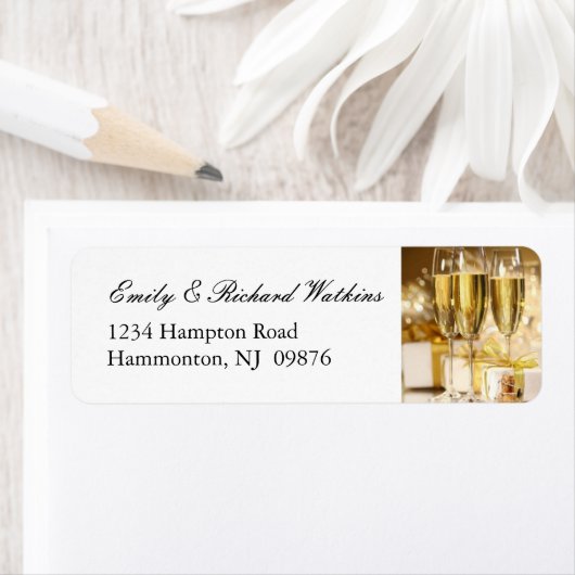 Gold Champagner Party Labels (Insitu)