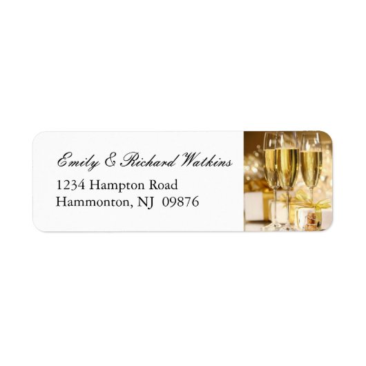 Gold Champagner Party Labels (Vorne)