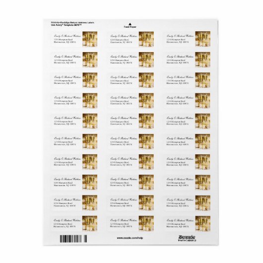Gold Champagner Party Labels (Vorne)