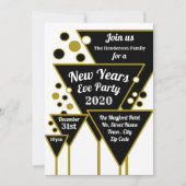 Gold Champagner, Silvester-Party Einladung (Vorderseite)