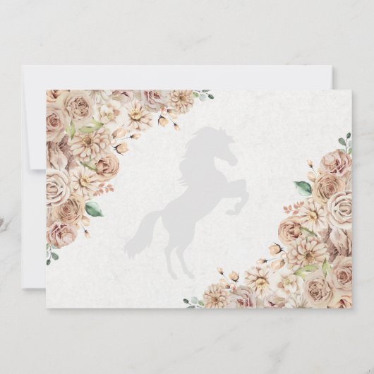 Gold Champagner Western Quinceanera Vielen Dank Dankeskarte (Rückseite)