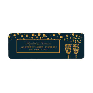Gold Champagnerbläschen - Blau & Gold - Hochzeit