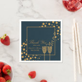 Gold Champagnerbläschen - Blau & Gold - Hochzeit Serviette (Beispiel)