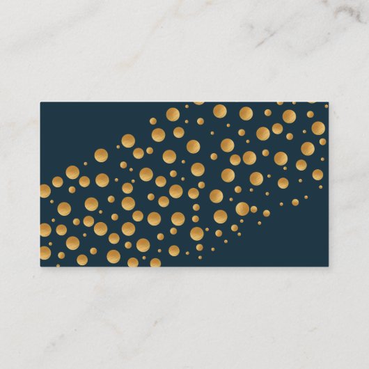 Gold Champagnerbläschen, Blau & Gold Hochzeitsdeta Begleitkarte (Rückseite)