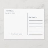 Gold Champagnerbläschen, Blue & Gold, Save the Dat Ankündigungspostkarte (Rückseite)