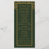 Gold Champagnerbläschen - Grün & Gold - Hochzeit Programm (Rückseite)