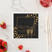 Gold Champagnerbläschen - Schwarz & Gold - Hochzei Serviette (Beispiel)