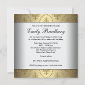 Gold Chandelier Classy 16 . Geburtstag Ball Einladung (Rückseite)