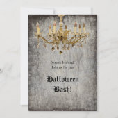 Gold Chandelier Halloween-Party Einladung (Vorderseite)